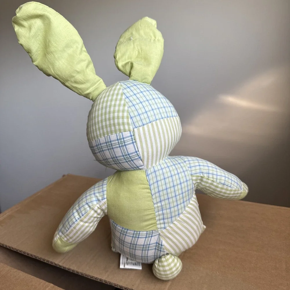 Pottery Barn Kids Bunny Rabbit Cotton Stuffed Animal Toy Patchwork 16
